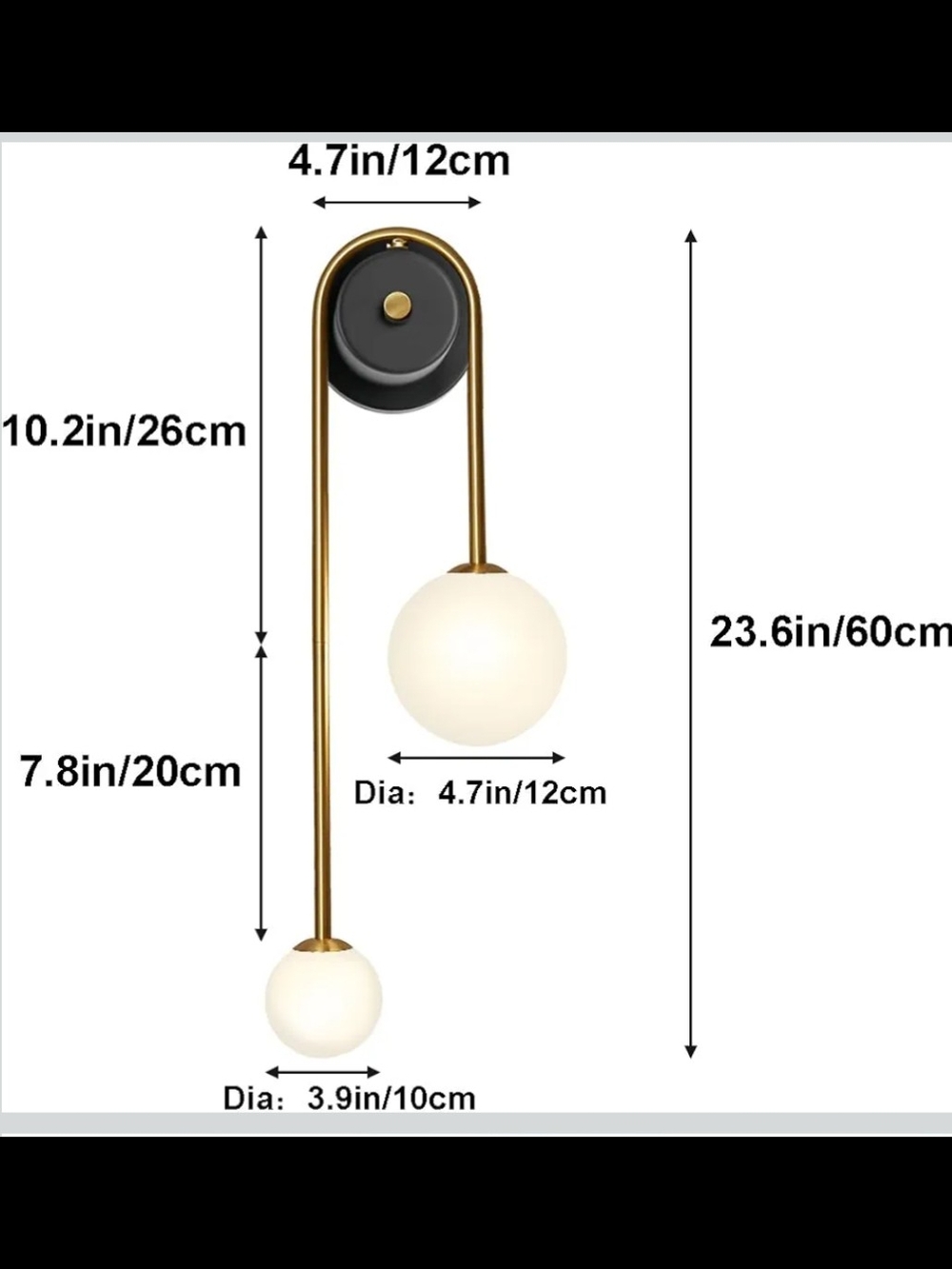 Modern Gold Double Globe Pulley Wall Sconce Light - Picture 3 of 6